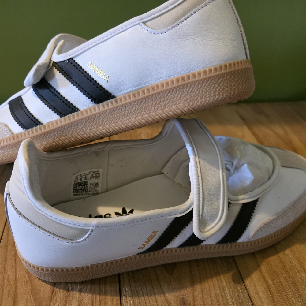 Adidas Mary Jane Samba Sneakers - White and Black